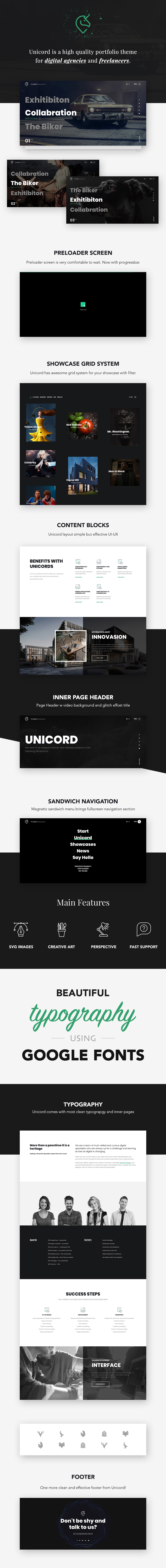 Unicord |  Kreatives Portfolio für Freiberufler & Agenturen Thema - 1