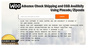 Woo Advance Check Versand und Nachnahmeverfügbarkeit mit Pincode / Postleitzahl