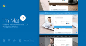 Ich bin Mat – Material Persönlicher Lebenslauf / Lebenslauf vCard WordPress Vorlage