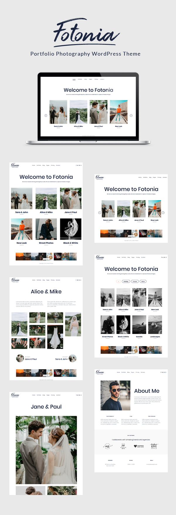 Fotonia - Portfolio Fotografie Thema für WordPress - 1