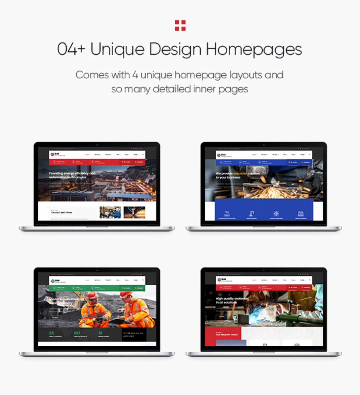 Ausrüstung - Fabrik und Industrie Business WordPress Theme 04+ Homepages