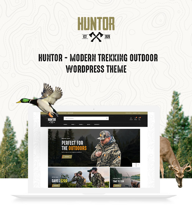 Huntor Hunting Shop & Outdoor WooCommerce Thema - Themelexus