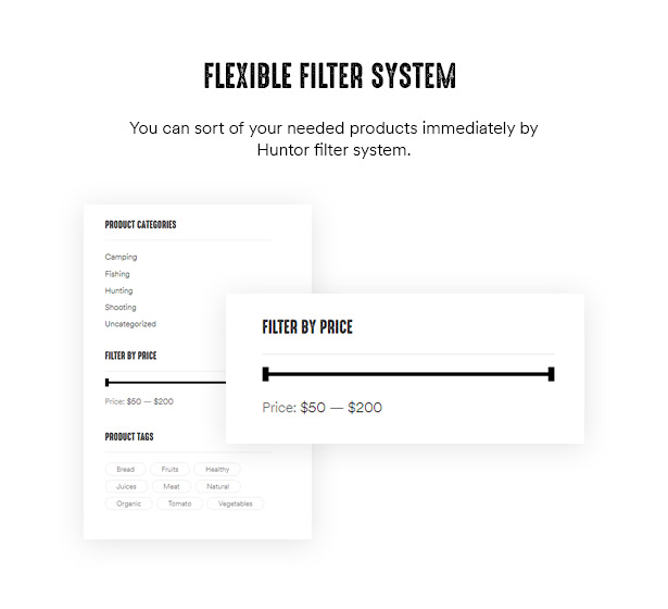 Huntor Hunting Shop WooCommerce Themenfiltersystem