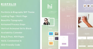 BioFolio – Biografie, Lebenslauf & Portfolio WordPress Template