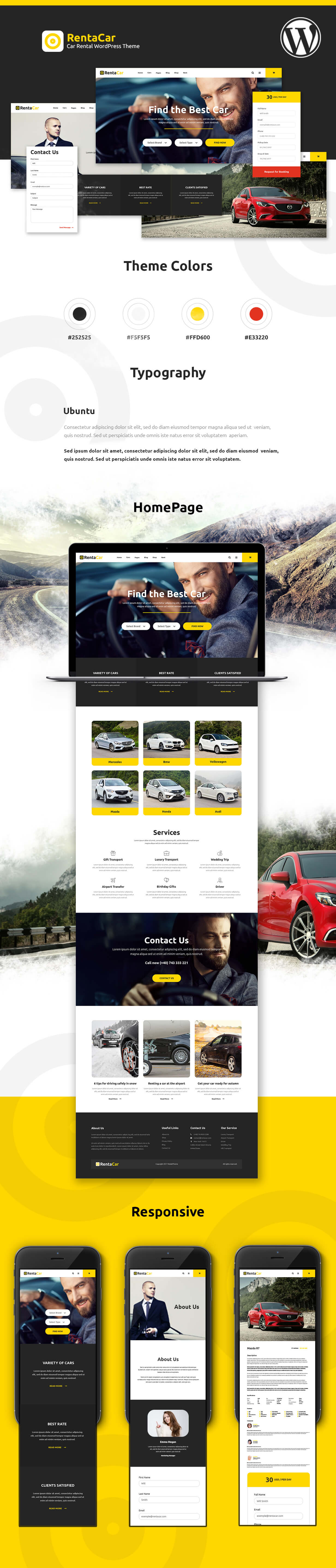 Rentacar - Autovermietung / Listing WordPress Theme - 1