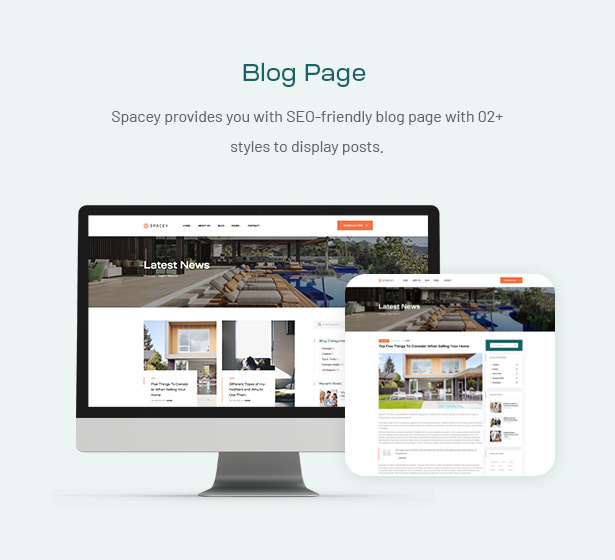 Spacey - WordPress-Theme mit einer Eigenschaft