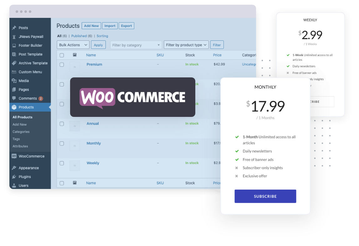 Jeg Paypal Paywall & Content-Abonnementsystem - WooCommerce Plugin - 2