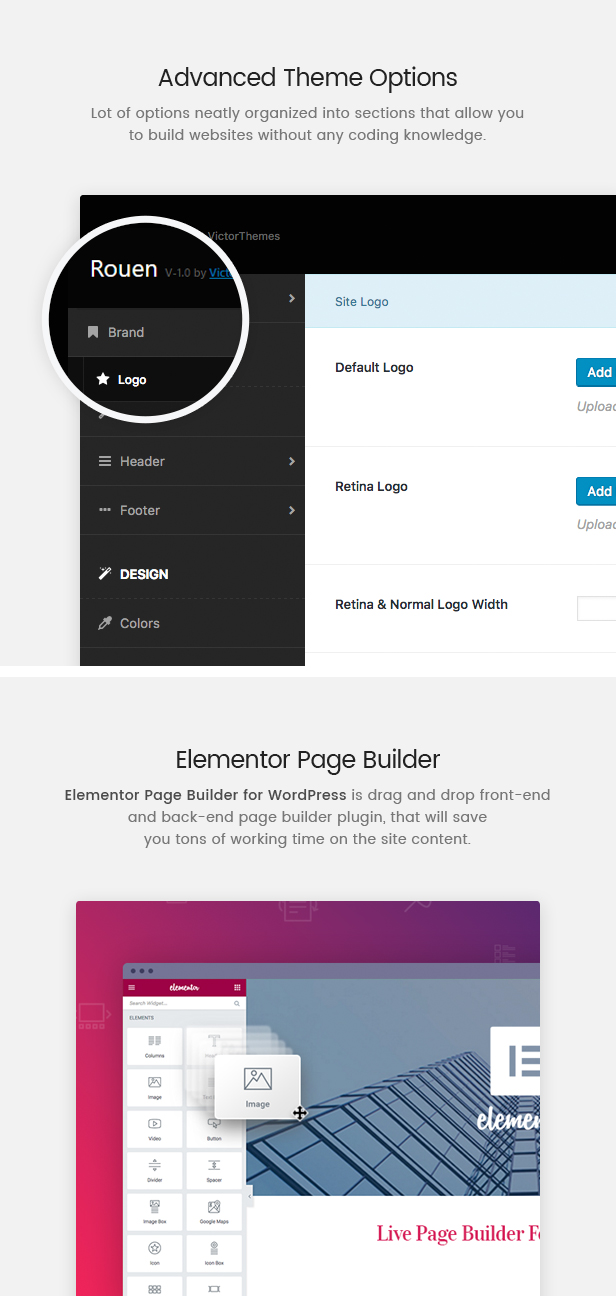 Rouen Theme Options & Visual Composer
