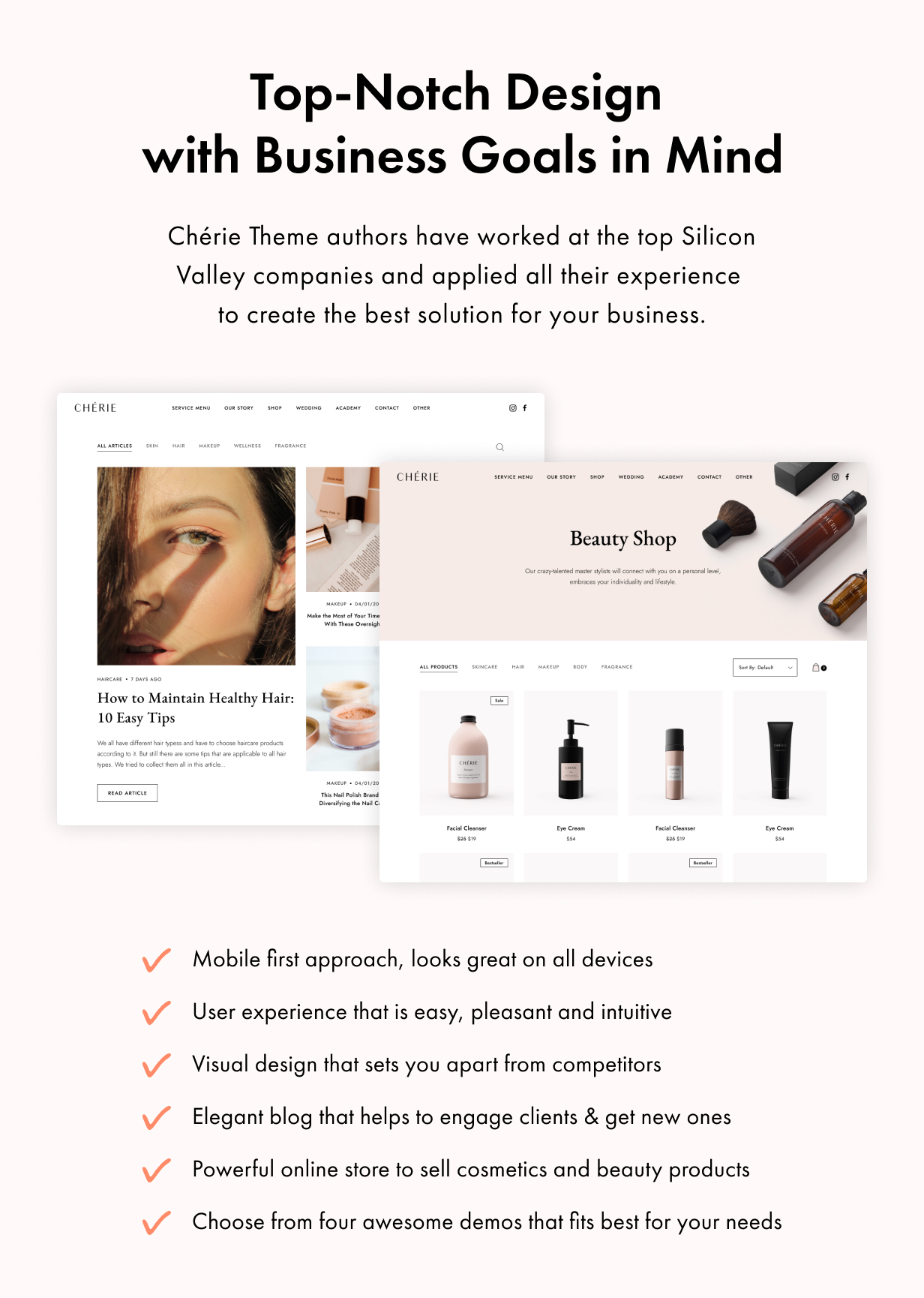 Cherie WordPress Theme Präsentationsbild