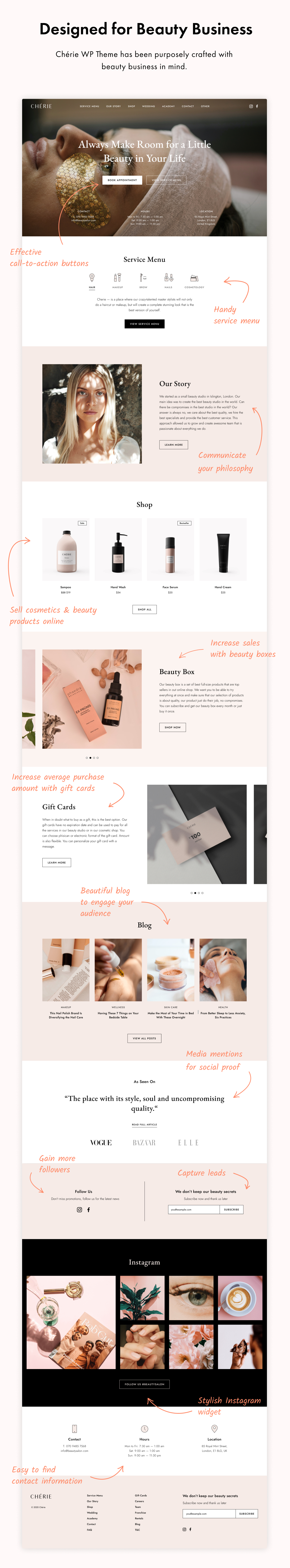 Cherie WordPress Theme Präsentationsbild