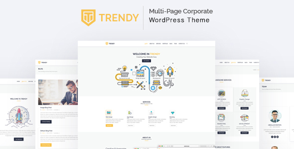 Wordpress Corporate Template Trendy - MultiPage Corporate WordPress Theme