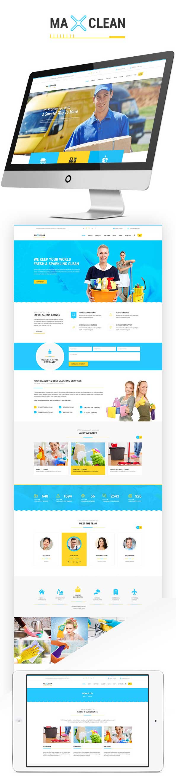 Max Cleaners & Movers - WordPress-Theme für Reinigungsunternehmen - 6