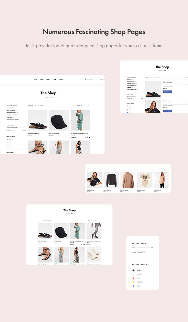 Jenik Gutenberg Fashion WooCommerce Theme - Shopping Pages
