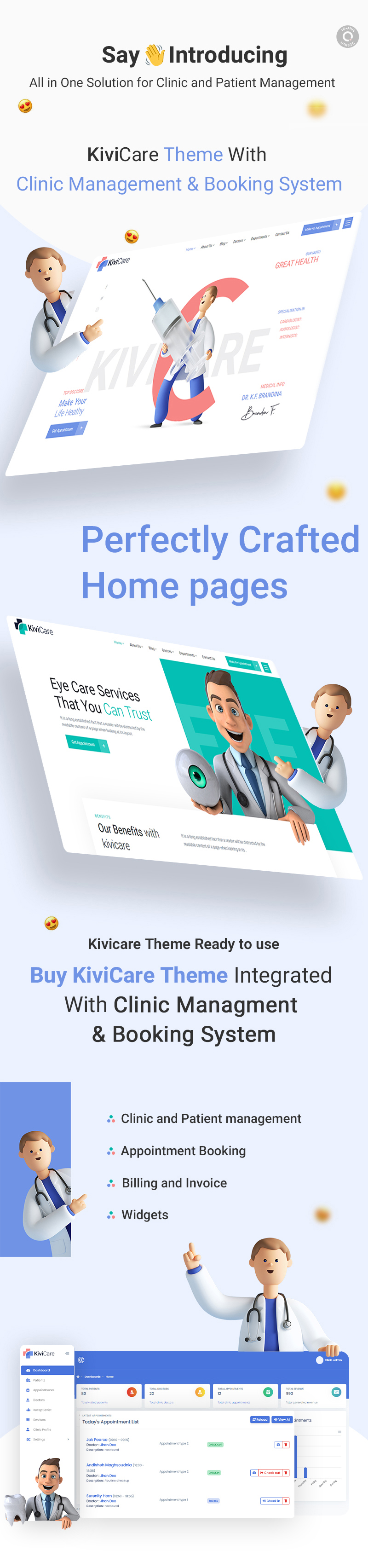 KiviCare - WordPress-Theme für medizinische Kliniken und Patientenmanagement - 9