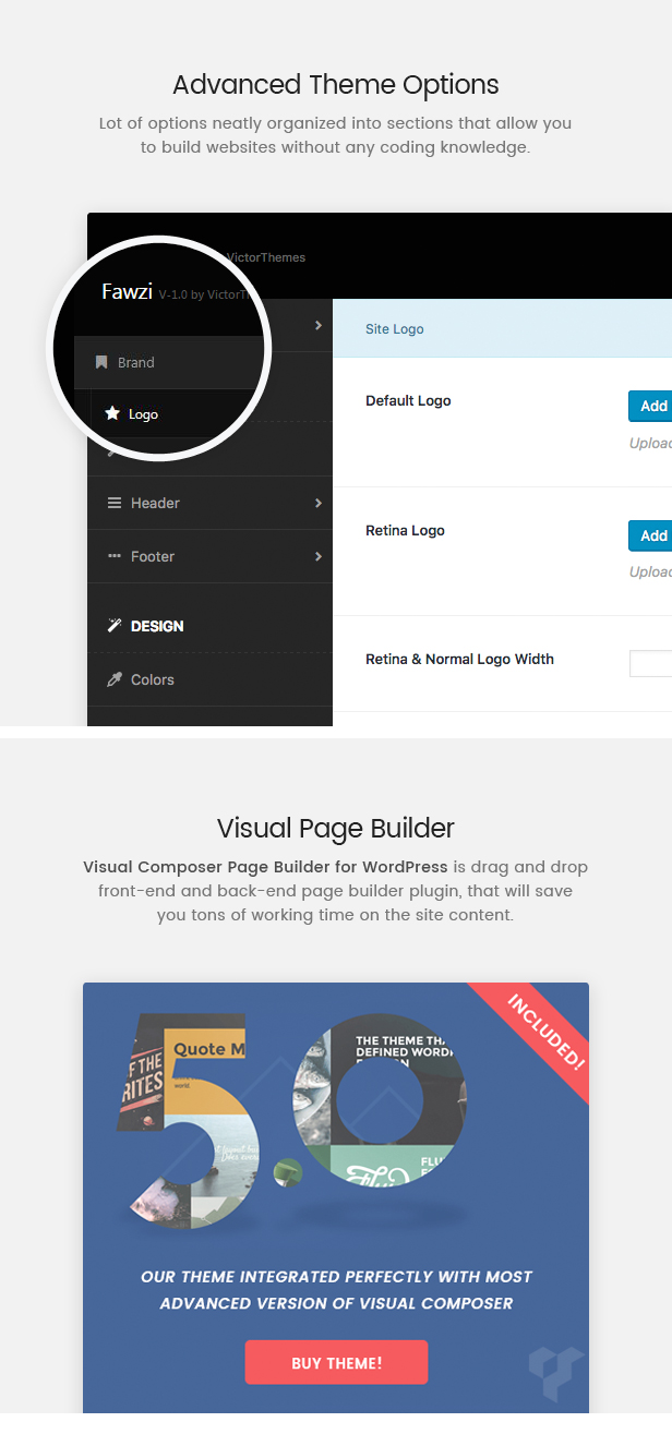 Fawzi Theme Options & Visual Composer