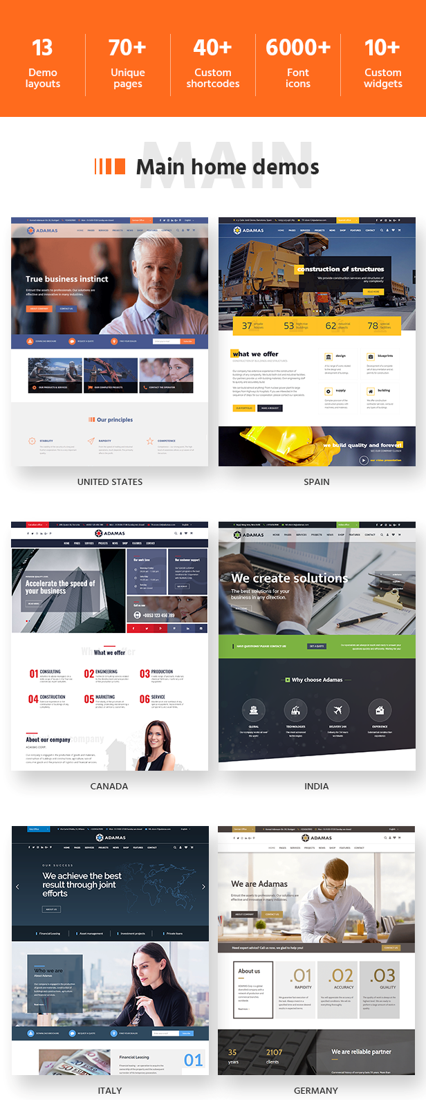 Adamas WordPress-Unternehmensthema