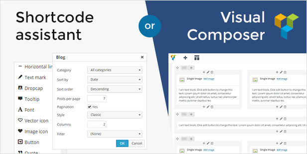 Shortcode-Assistent oder Visual Composer