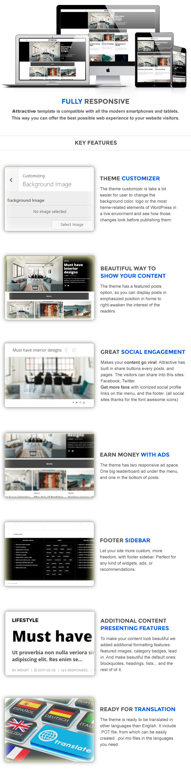 Attraktives - minimalistisches Magazin WordPress Theme - 2