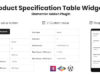 Widget für Produktspezifikationstabelle für Elementor