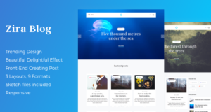 Zira – Modern aussehendes Blogging-Thema