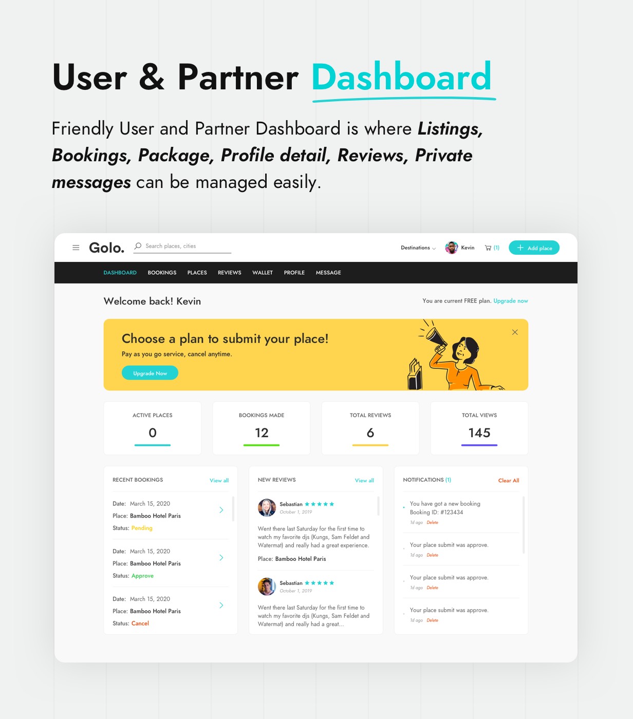 Benutzer- und Partner-Dashboard