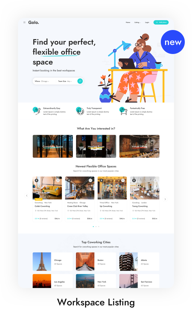 Arbeitsbereich Listing WordPress Theme