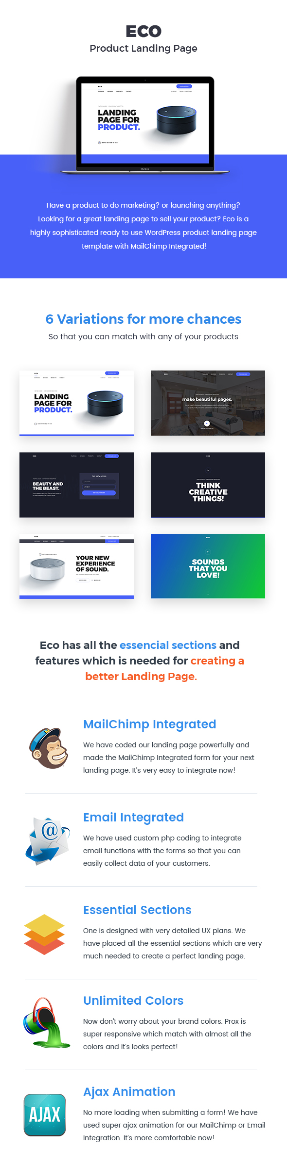 Eco - WordPress Produkt Landing Page - 1
