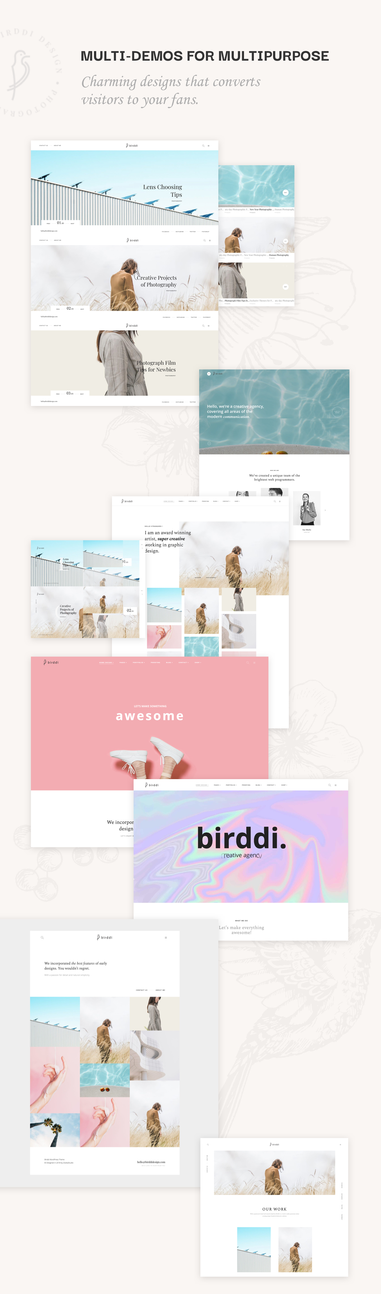 Birddi - Ein kreatives Portfolio WordPress Theme - 1