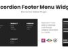 Akkordeon Fußzeile Menü Widget für Elementor