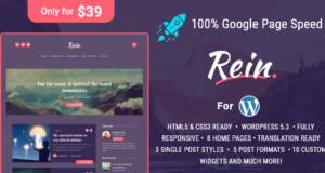 Rein – Minimal Lightweight Dark Vorlage für WordPress