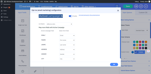 Erweiterte Activecampaign-Integration mit ARForms - 3