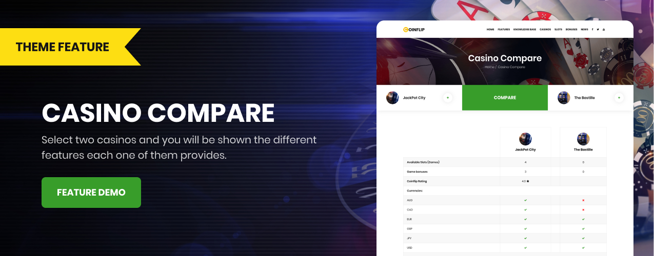 Coinflip - Casino Affiliate & Glücksspiel WordPress Theme - 14