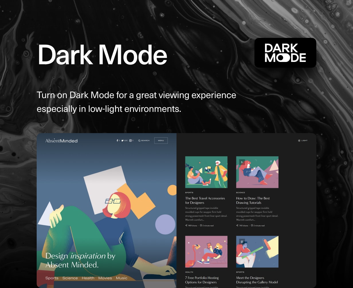 Uppercase - WordPress Blog Theme with Dark Mode - 3