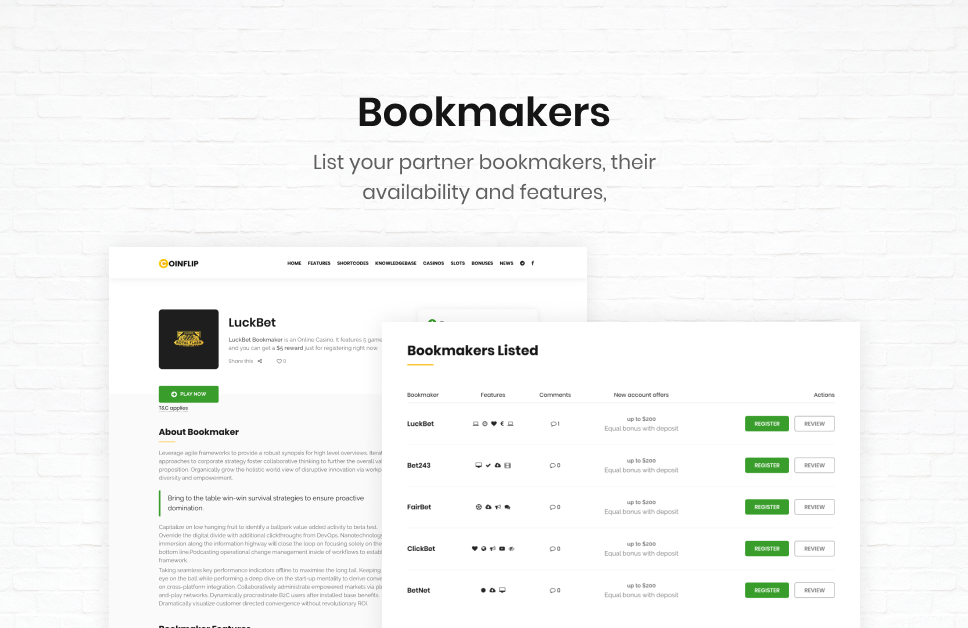 Coinflip - Casino Affiliate & Glücksspiel WordPress Theme - 7
