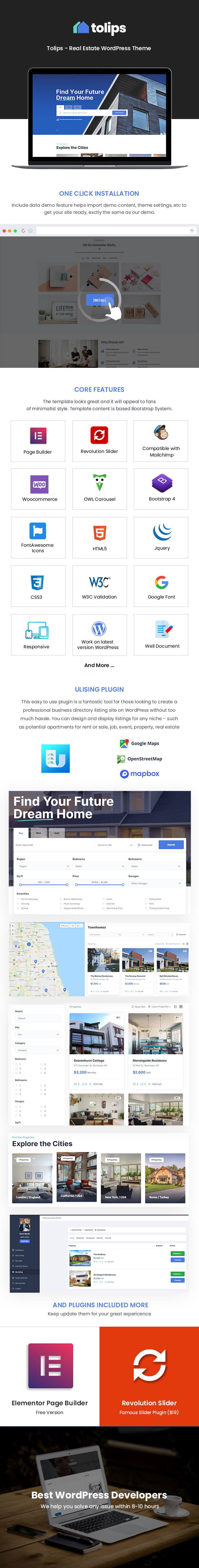 Tolips Immobilien WordPress Theme