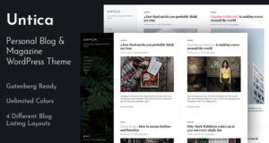 Untica – Persönliches Blog & Magazin WordPress Vorlage