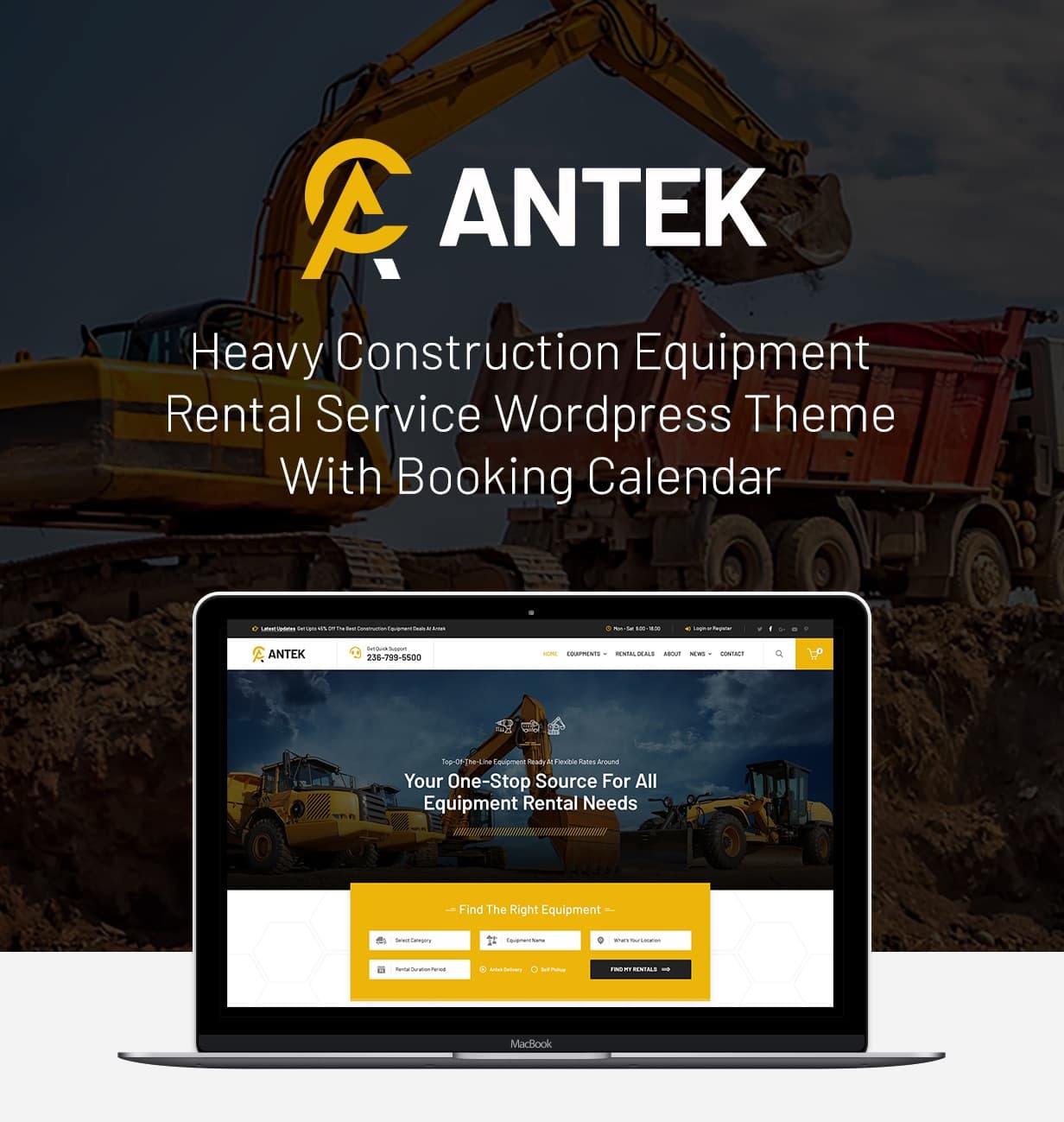 Antek - Bau und Schwermaschinenverleih WordPress Theme