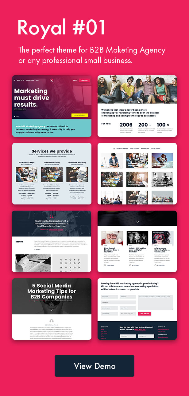 Marketing, B2B-Marketing, Landung, SEO WordPress Theme - Royal - 4