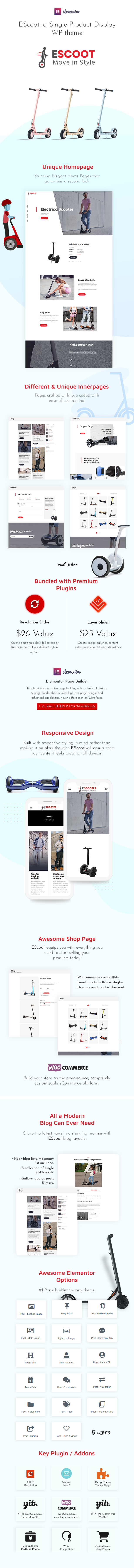 EScoot - Einzelprodukt WooCommerce Theme - 1