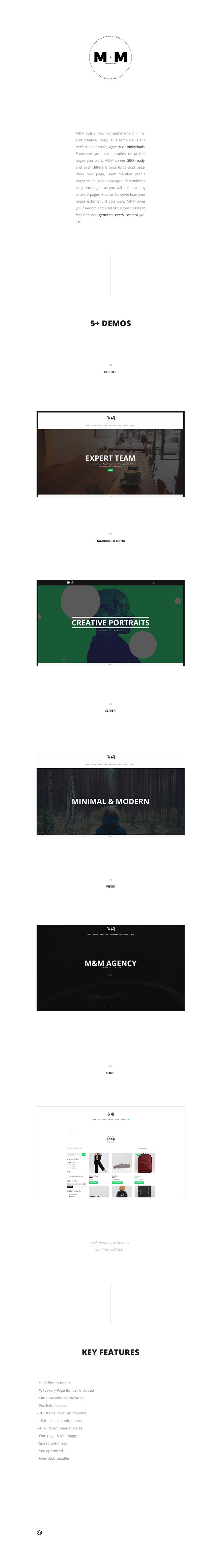 M & M - Minimales und kreatives Responsive Portfolio - 1