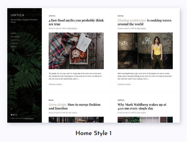 Untica - Persönliches Blog & Magazin WordPress Theme - 1