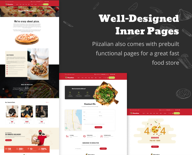 Piizalian - Fast-Food-Restaurant WooCommerce-Thema
