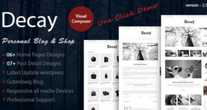 Decay – Ein responsives persönliches Blog & Woocommerce Shop WordPress Vorlage