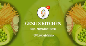 Genius Kitchen – Nachrichtenmagazin und Blog Food WordPress Template