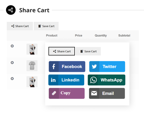 WooCommerce Speichern und Teilen des Warenkorb-Plugins - 5