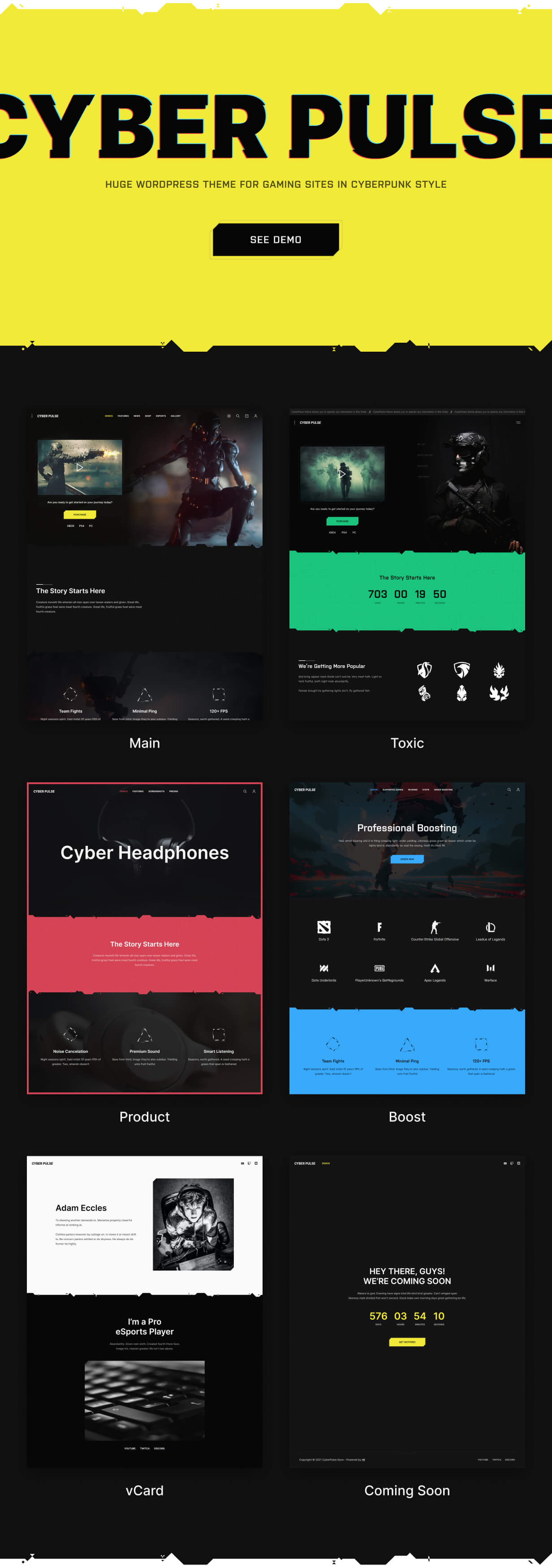CyberPulse - Gaming- und eSport-Theme für WordPress mit Dark Mode