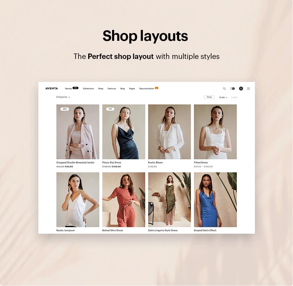 Mehrere Shop-Layouts