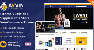 Avvin – Fitness-Ernährung und Nahrungsergänzungsmittel Shop WooCommerce Vorlage