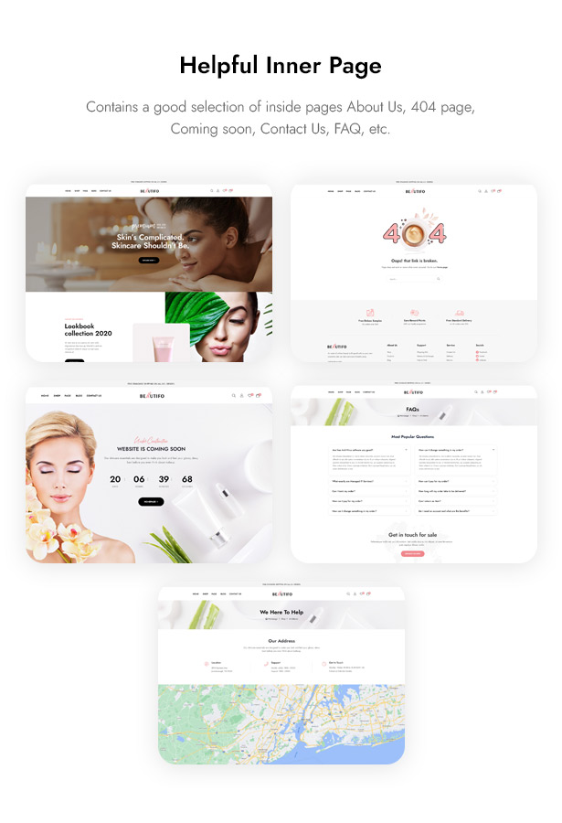 Beautifo ​​Beauty WooCommerce WordPress Theme - Innenseiten für Beauty & Skincare Shop