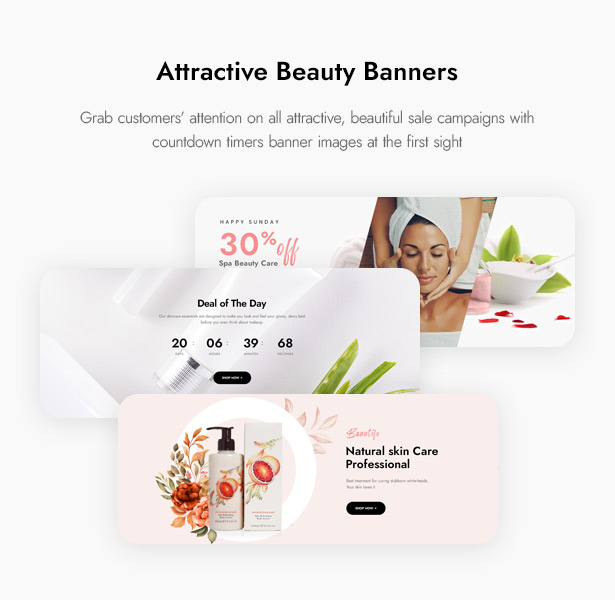 Beautifo ​​Beauty WooCommerce WordPress Theme - Attraktive Beauty-Banner